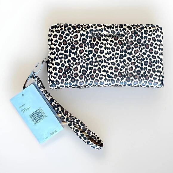 BETSEY JOHNSON Leopard Cheetah Brown Black Wallet Wristlet Detach Strap Y2K Cute - Picture 13 of 14